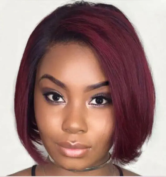 Color 99J Straight Bob Wig 100% Human Hair That Is Easily Styled. SDeapeh Store