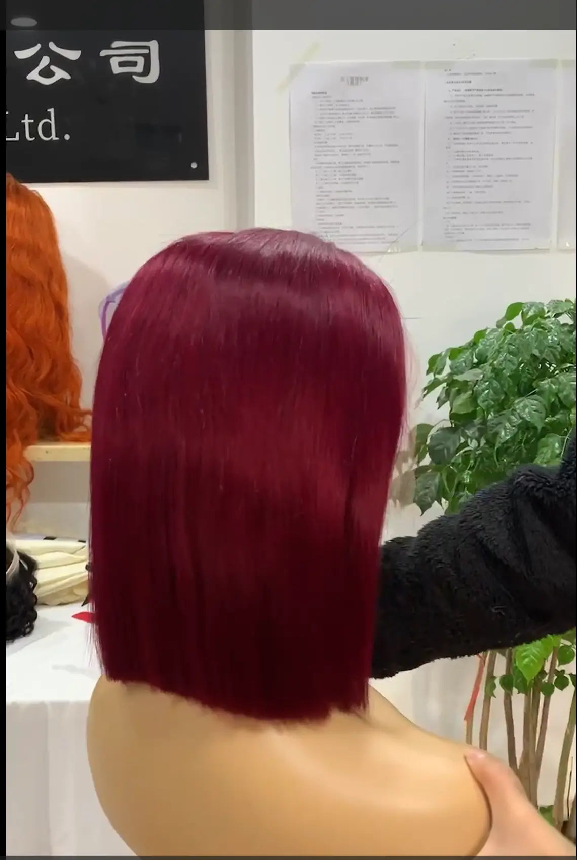 Color 99J Straight Bob Wig 100% Human Hair That Is Easily Styled. SDeapeh Store