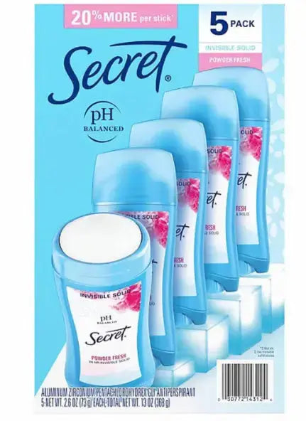 Secret Invisible solid deodorant, pack of 5 SDeapeh Store