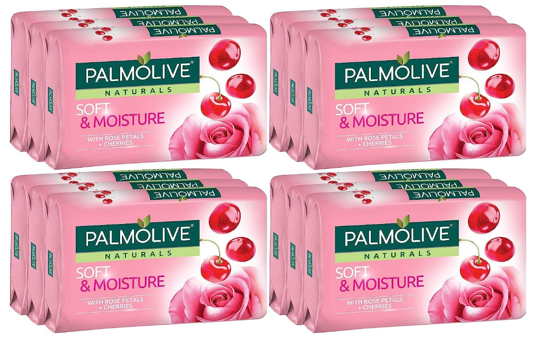 Palmolive Natural Moisturizing Bath Soap with Rose & Cherries Fragrance