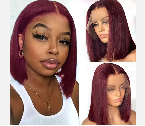 Color 99J Straight Bob Wig 100% Human Hair That Is Easily Styled.