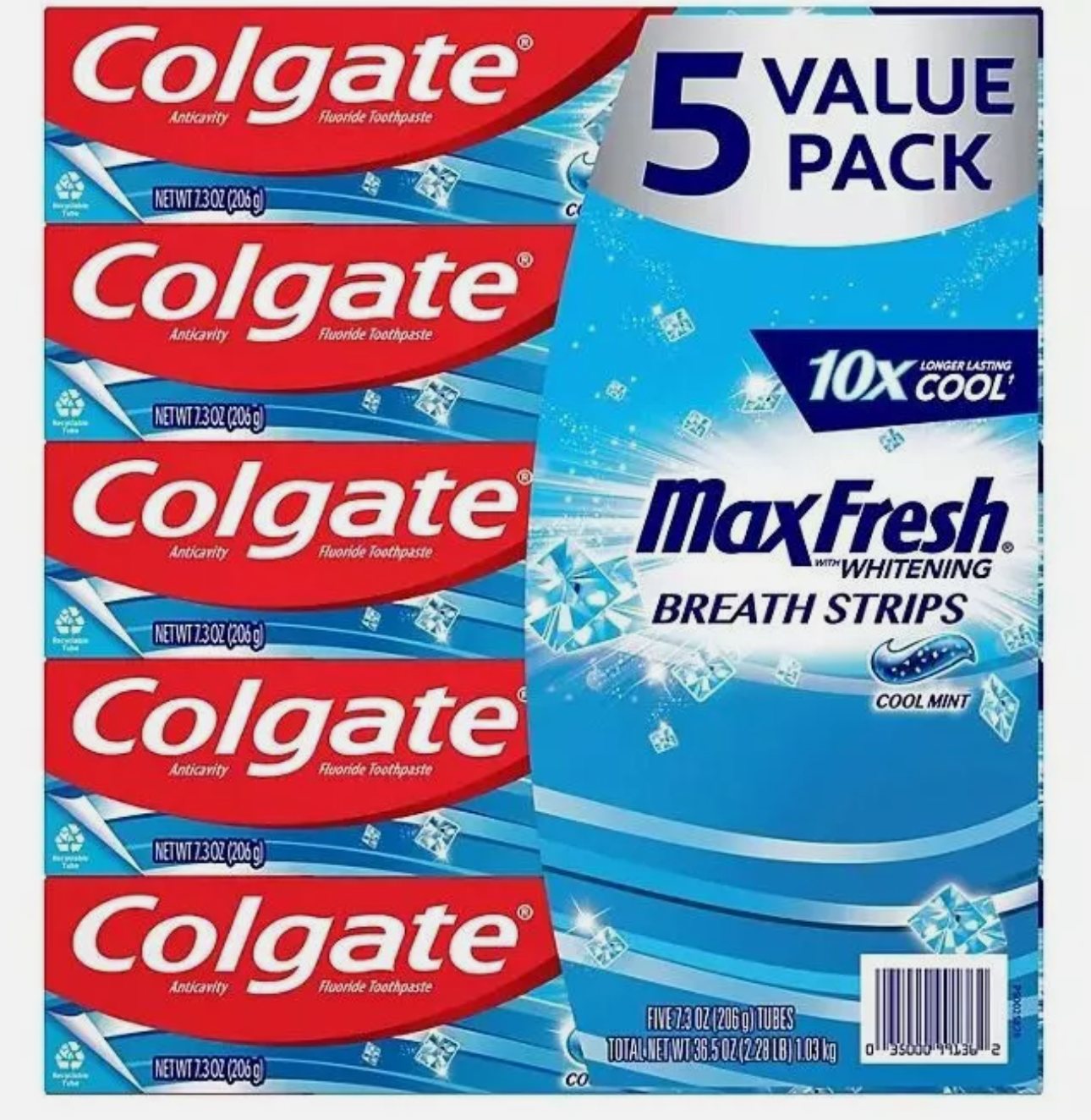 Colgate MaxFresh with whitening, pack of 5