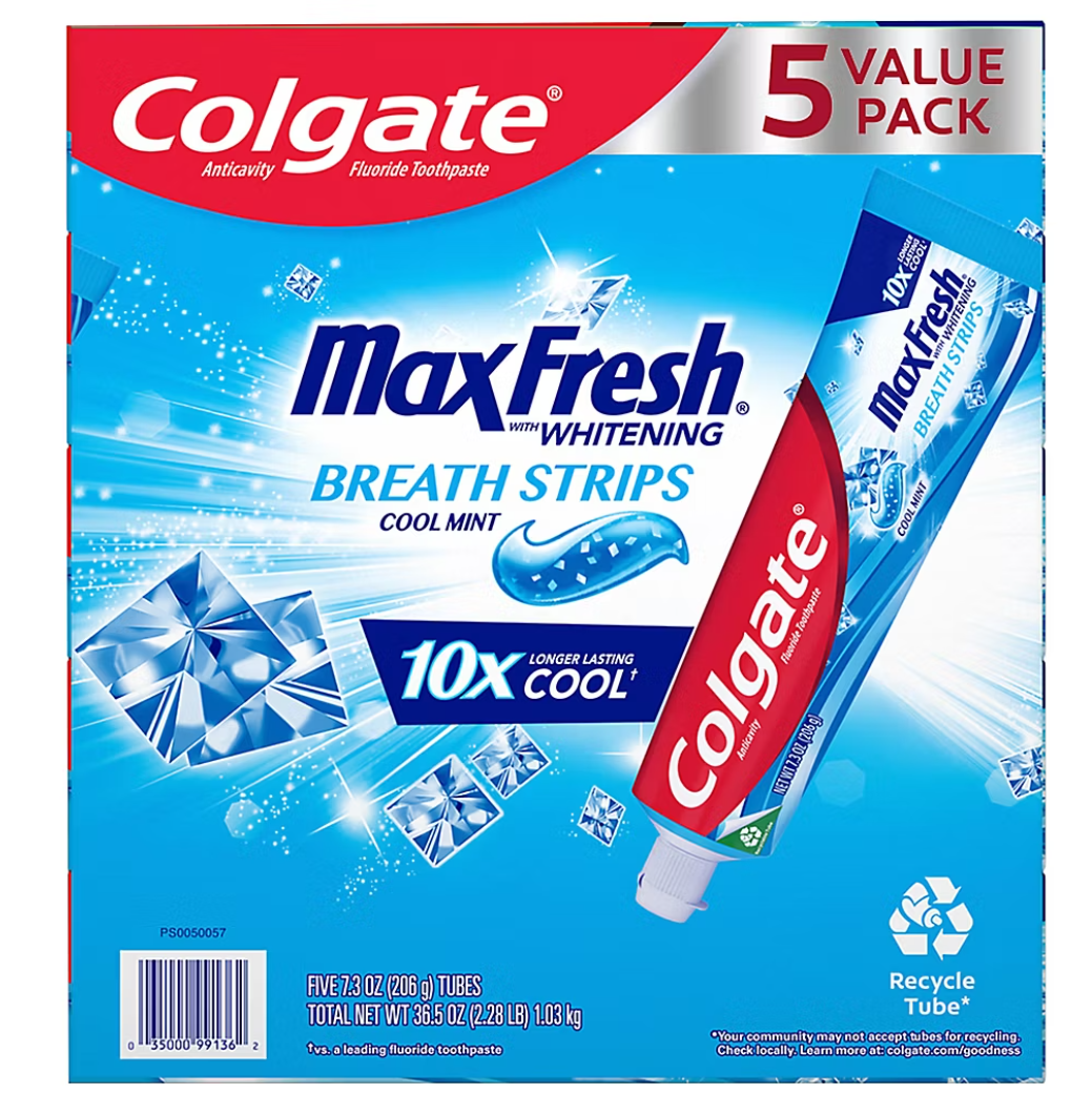 Colgate MaxFresh with whitening, pack of 5