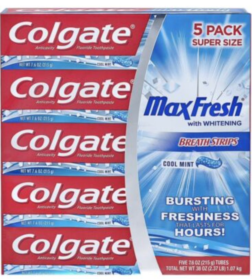 Colgate MaxFresh with whitening, pack of 5