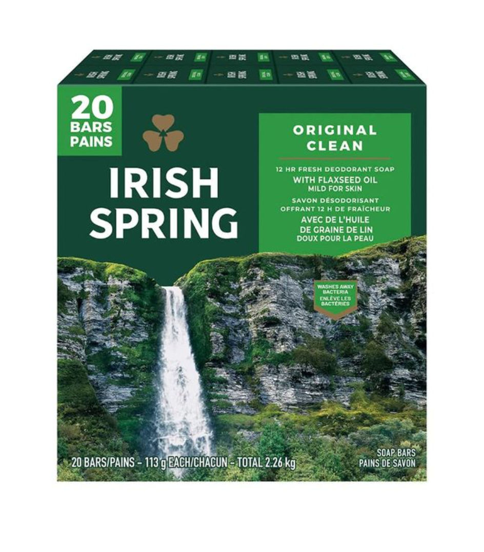 Irish Spring Bath Soap, twenty (20) Bar Soap